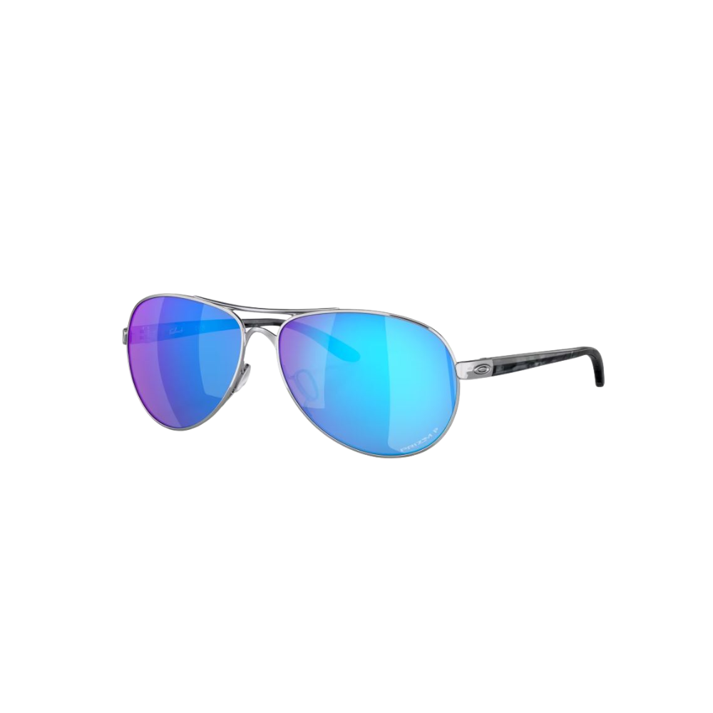Oakley Feedback prizm sapphire polarized Lenses,  polished chrome Frame